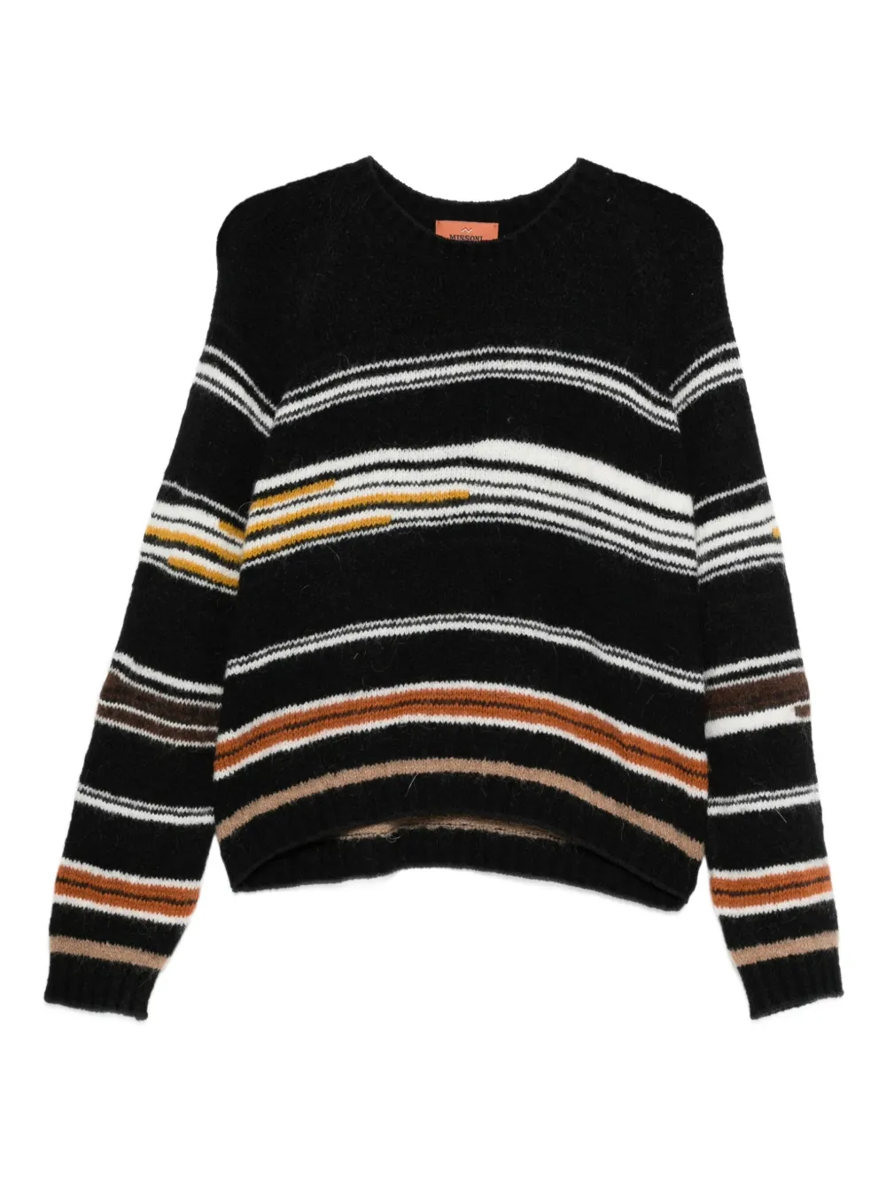 Missoni Striped Crew-neck Sweater In Black