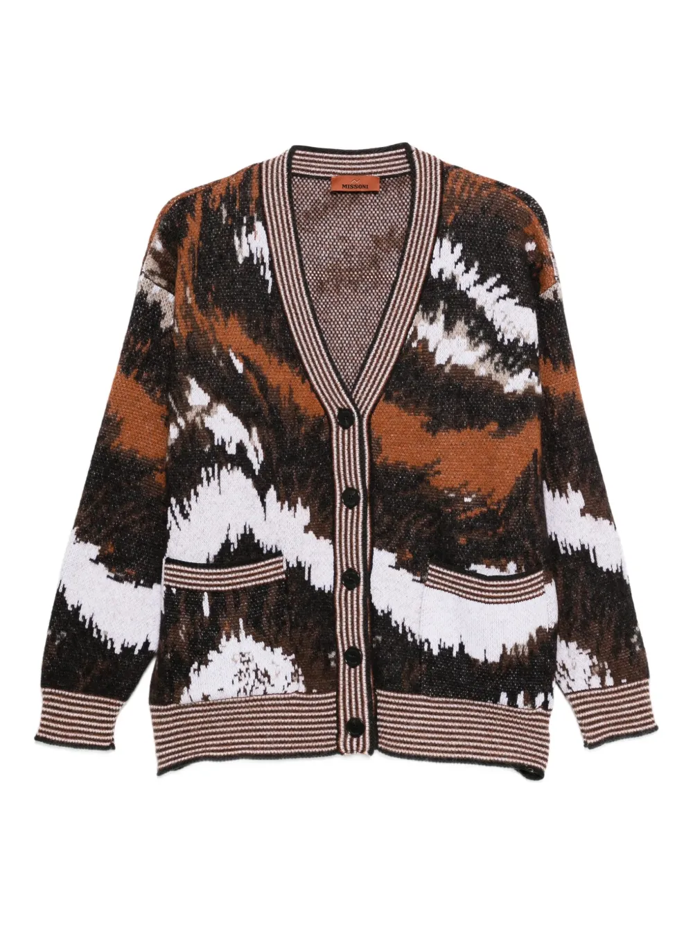 Missoni abstract-print buttoned cardigan | Black | Image 1