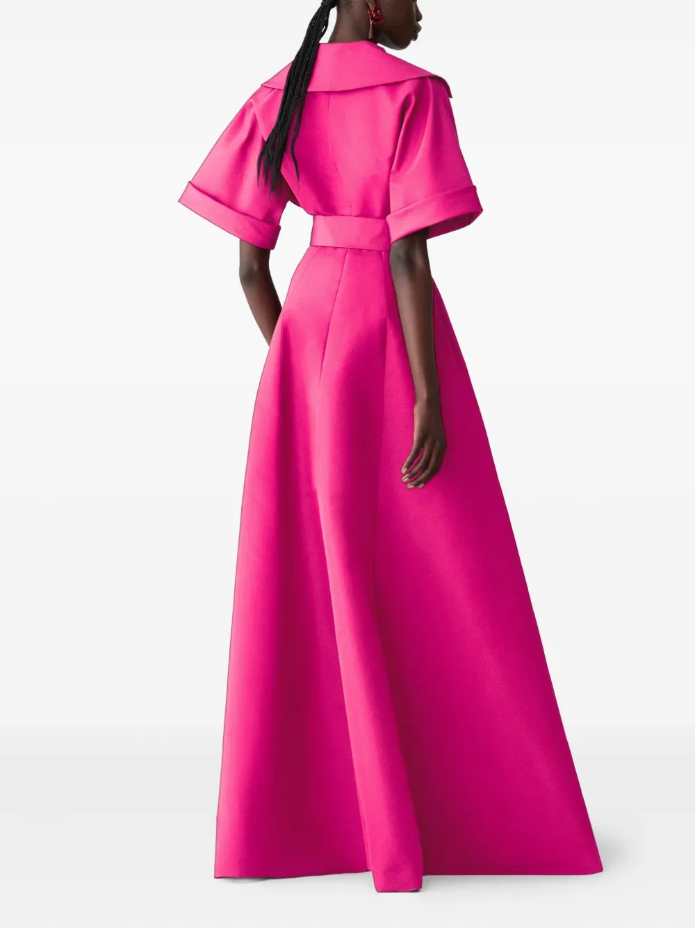 Carolina Herrera Maxi-jurk met korte mouwen Roze