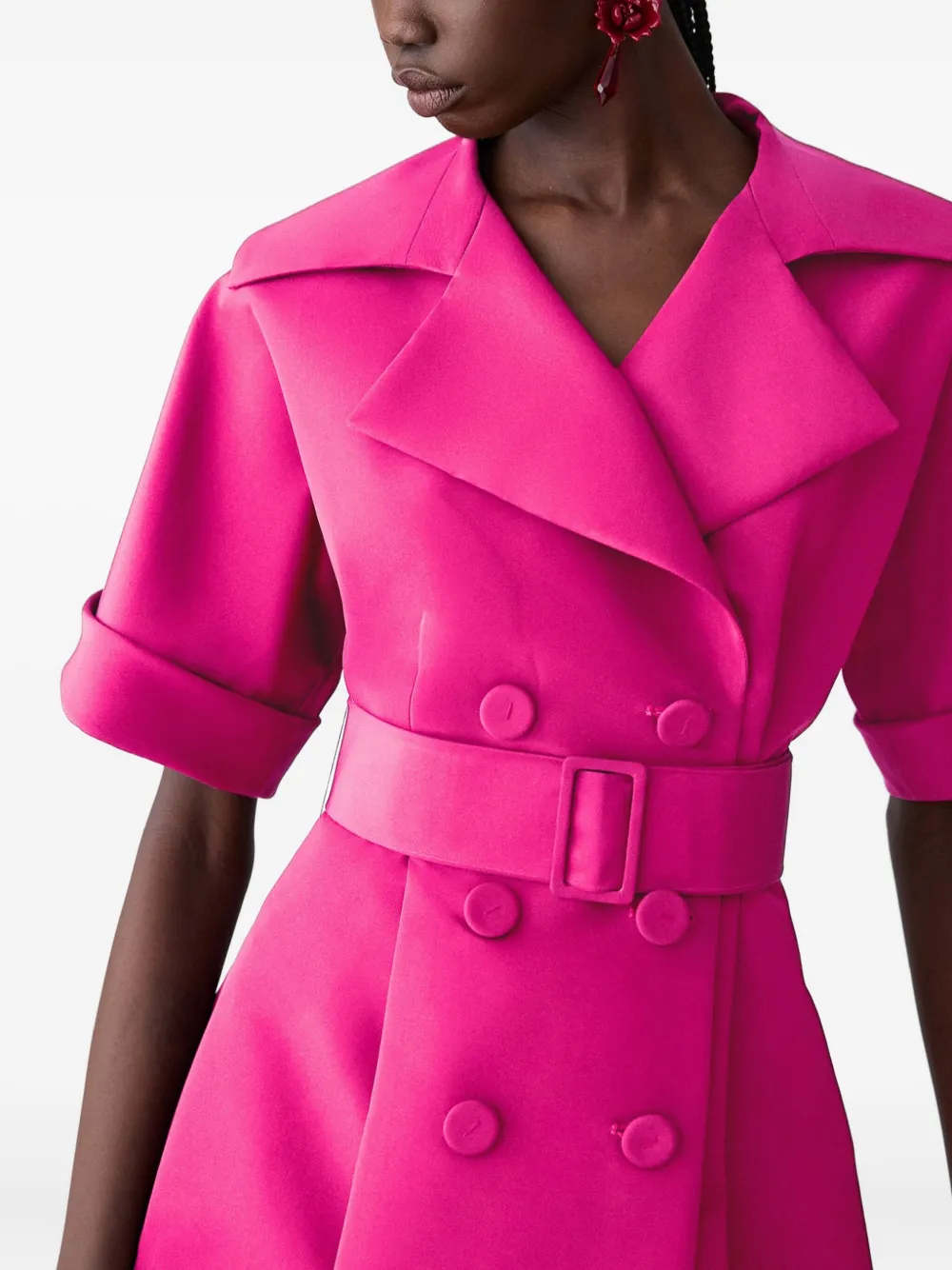 Carolina Herrera Maxi-jurk met korte mouwen Roze