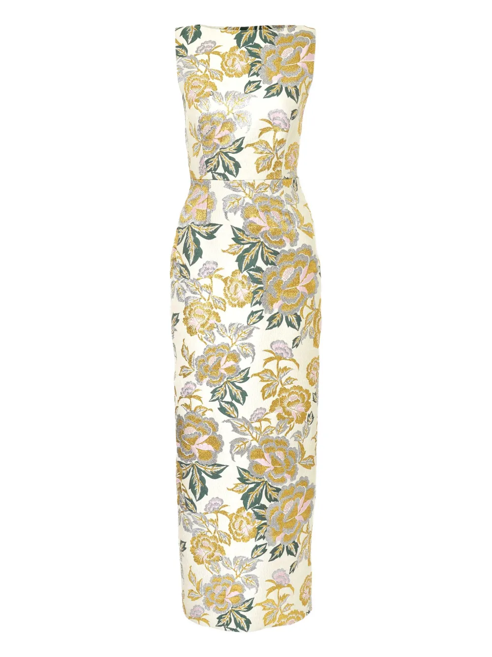 Carolina Herrera Floral-jacquard Maxi Dress In Neutral