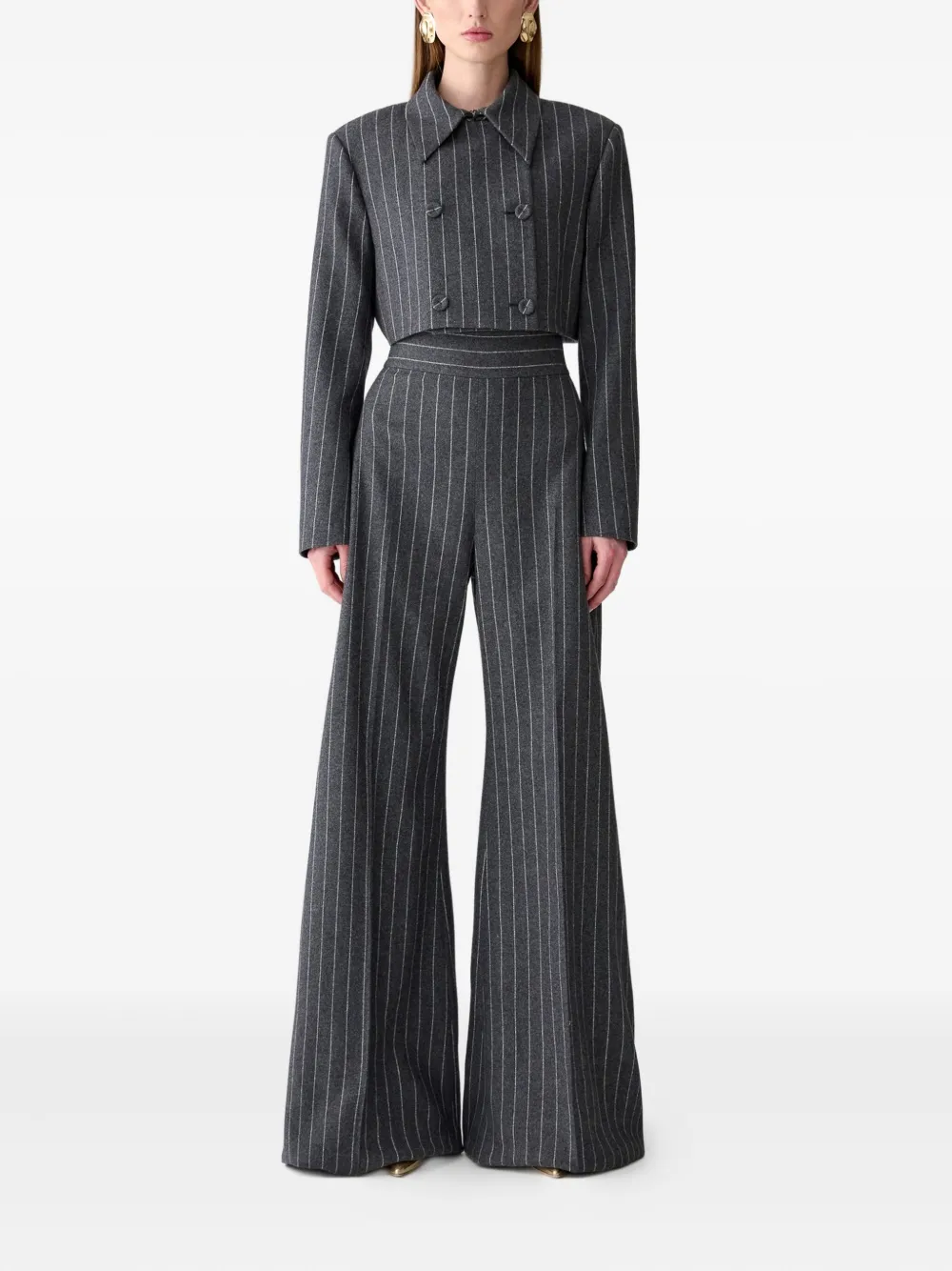 Carolina Herrera Diane pinstripe-pattern palazzo pants - Grijs
