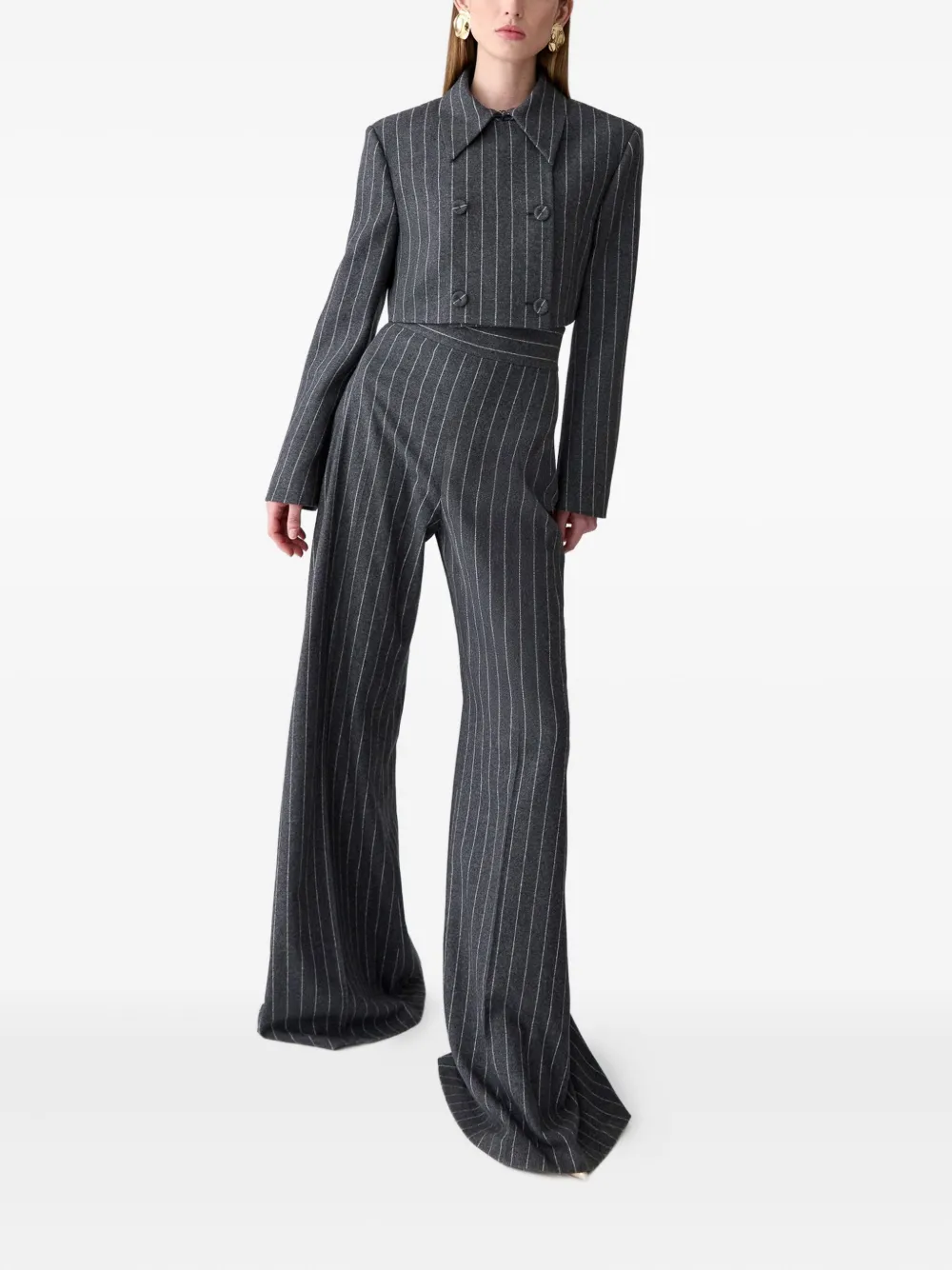 Carolina Herrera Diane palazzo broek met krijtstreep Grijs