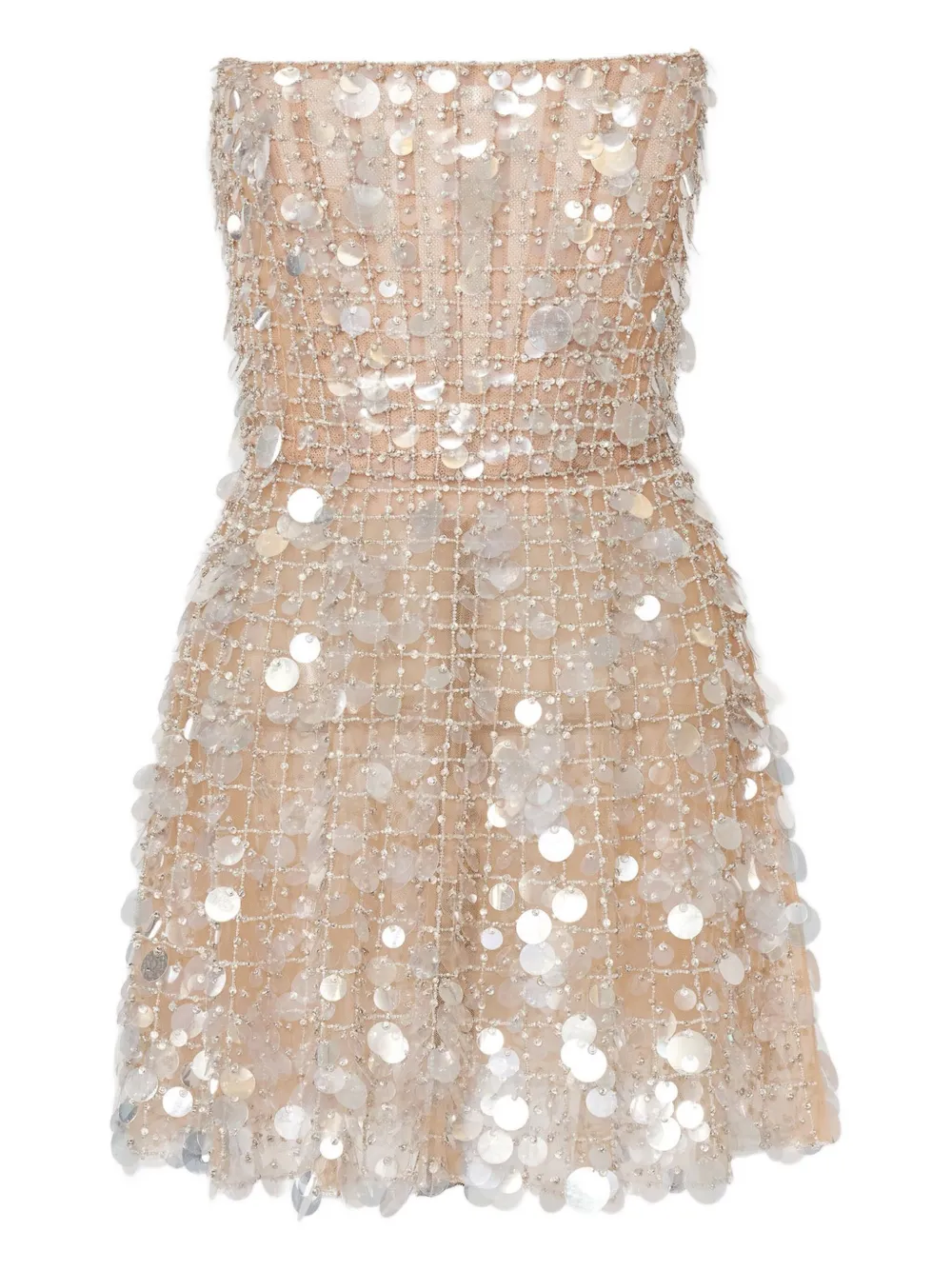 Carolina Herrera sequin-embellished bustier mini dress | Neutrals | Image 1