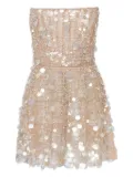 Carolina Herrera sequin-embellished bustier mini dress - Neutrals