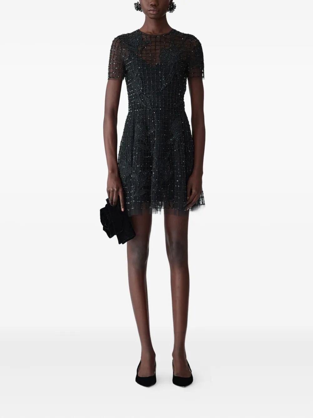 Carolina Herrera Tulen mini-jurk - Zwart
