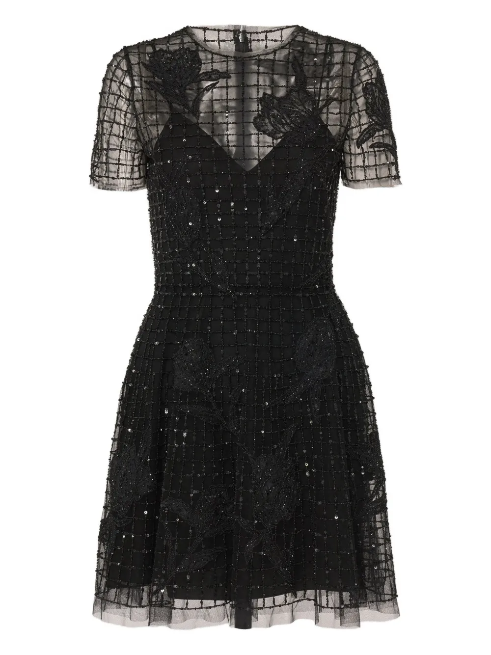 Carolina Herrera embroidered tulle mini dress | Black | Image 1
