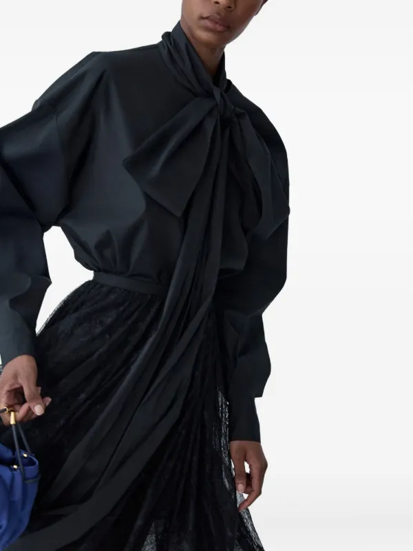 Carolina Herrera lace-panelled Pleated Skirt | Black | FARFETCH BH