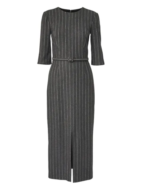 Carolina Herrera pinstripe-pattern belted midi dress