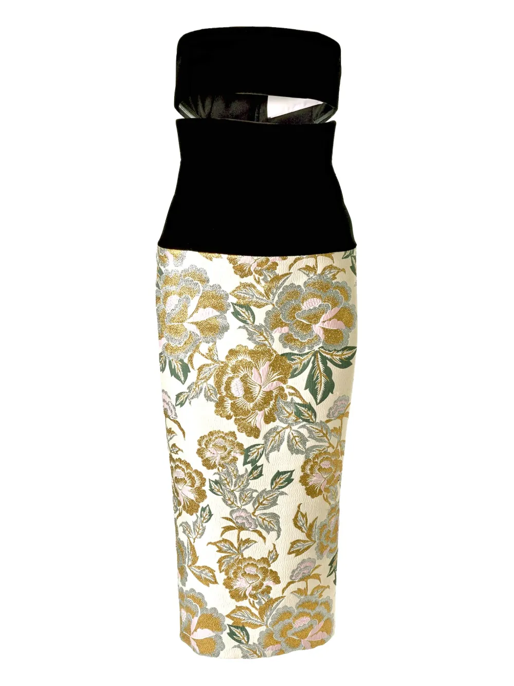 Carolina Herrera floral-jacquard midi dress Beige