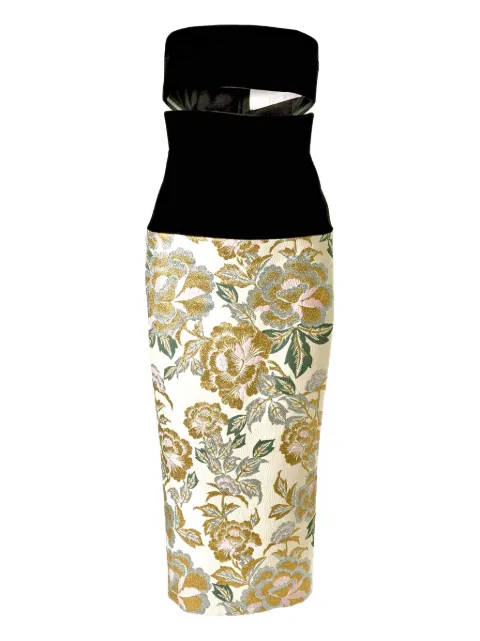 Carolina Herrera floral-jacquard midi dress