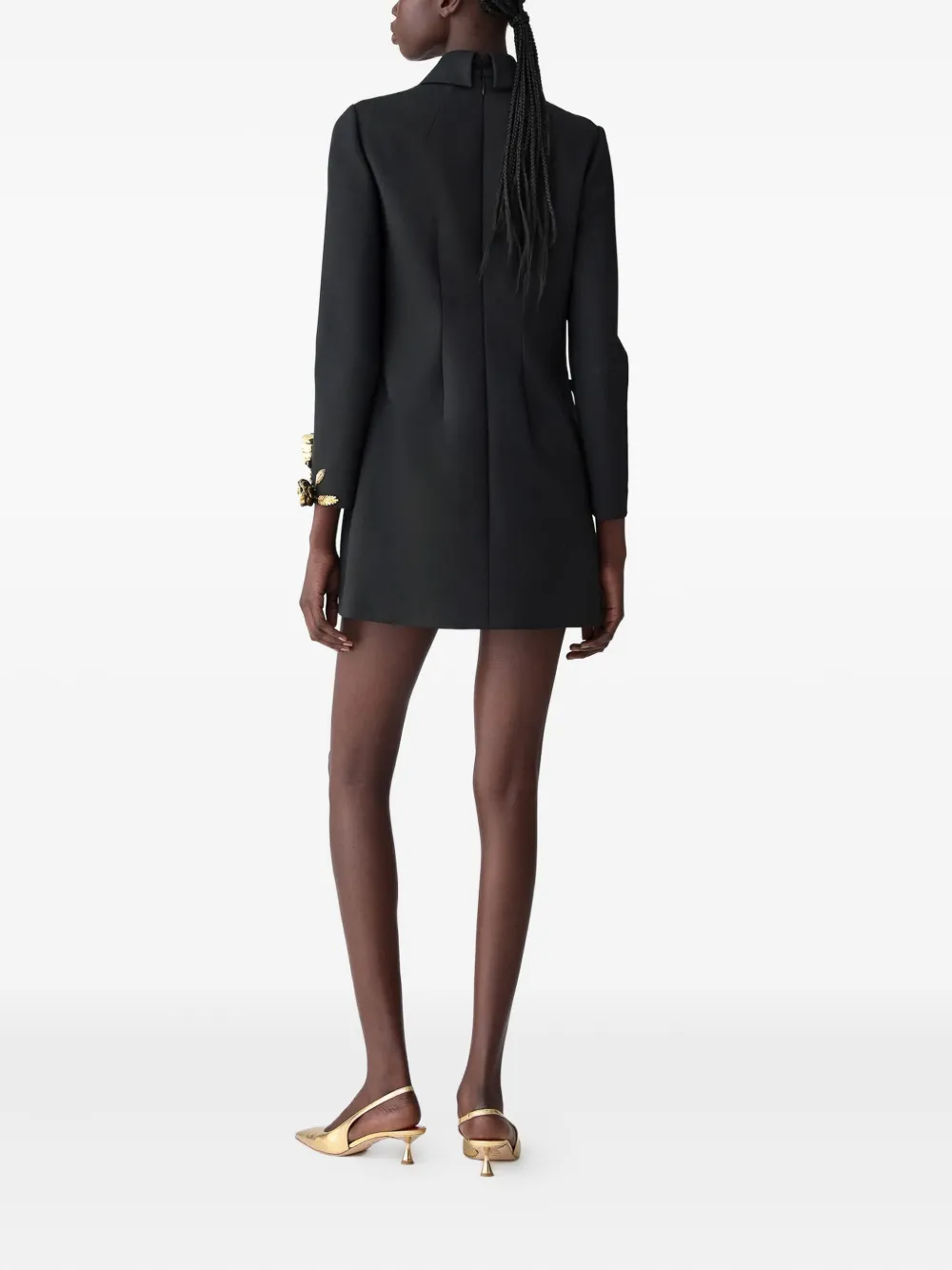 Carolina Herrera Floral-embellished Dress In Black