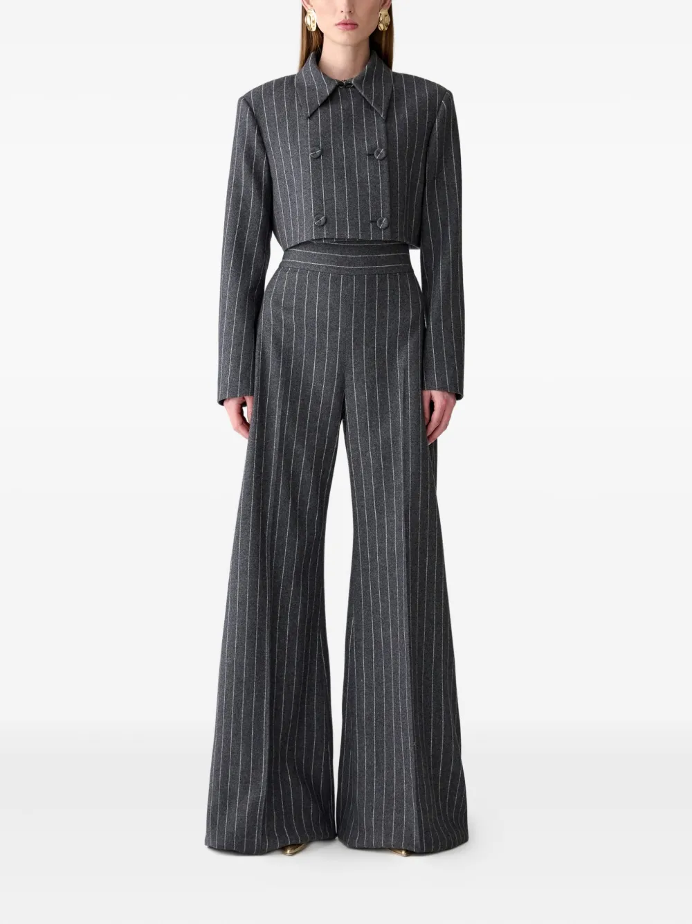 Carolina Herrera pinstripe double-breasted jacket Grijs