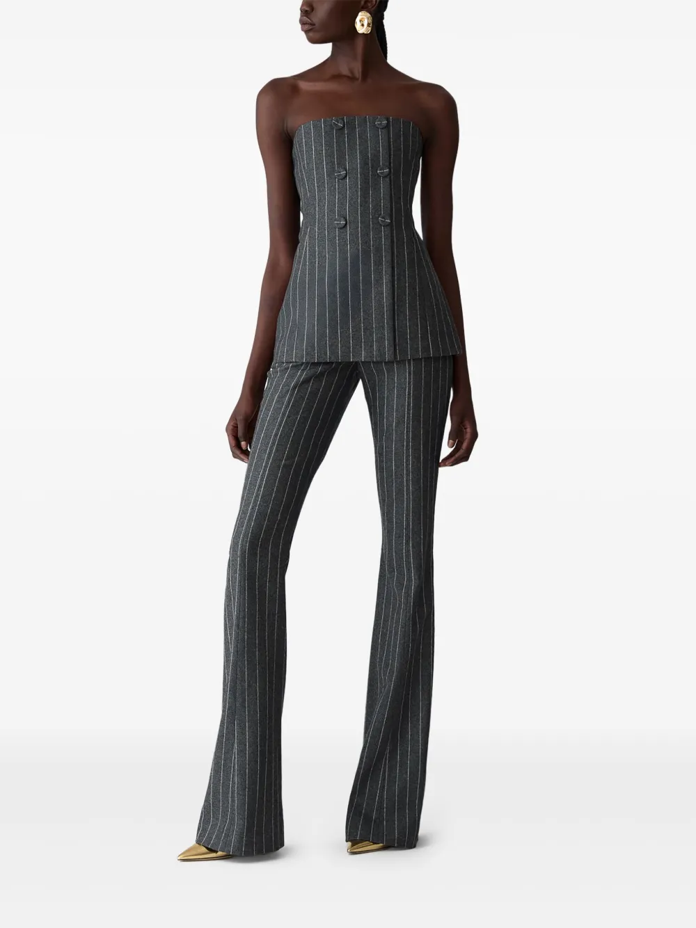 Carolina Herrera Broek met krijtstreep - Grijs