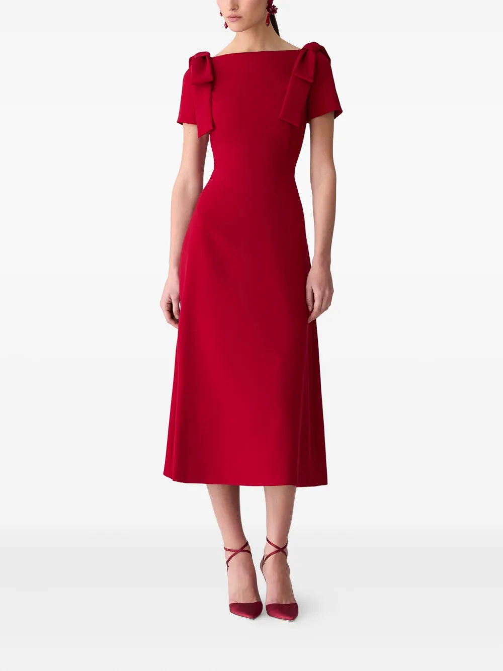 Carolina Herrera Midi-jurk met strik-detail - Rood