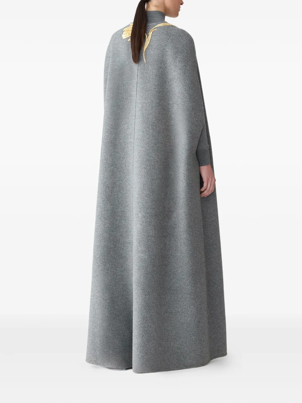 Carolina Herrera Cape met geborduurde tulp Grijs