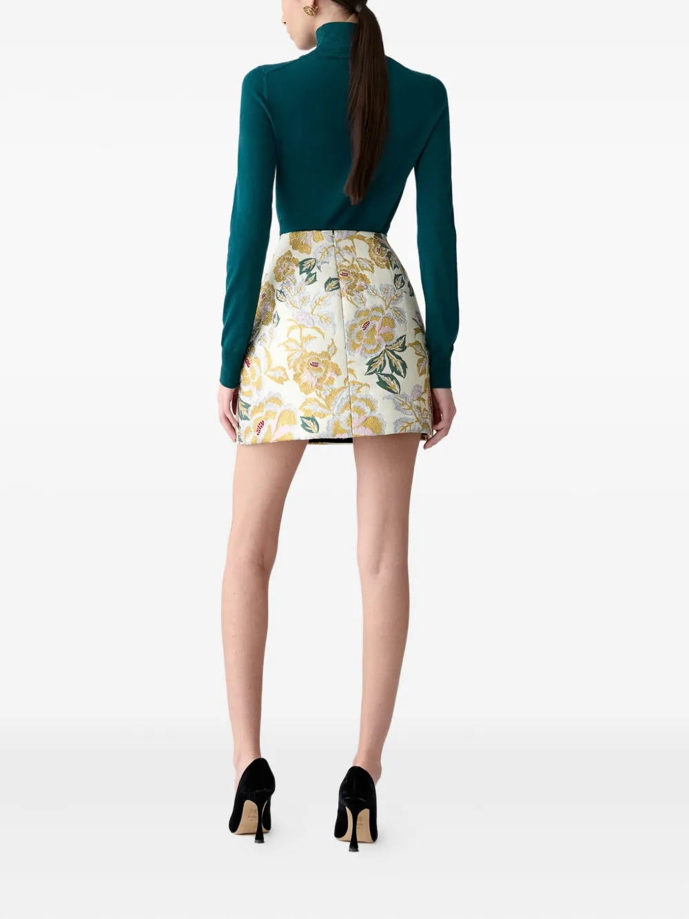 Carolina Herrera Rollkragenpullover Aus Wolle Und Seide In Green