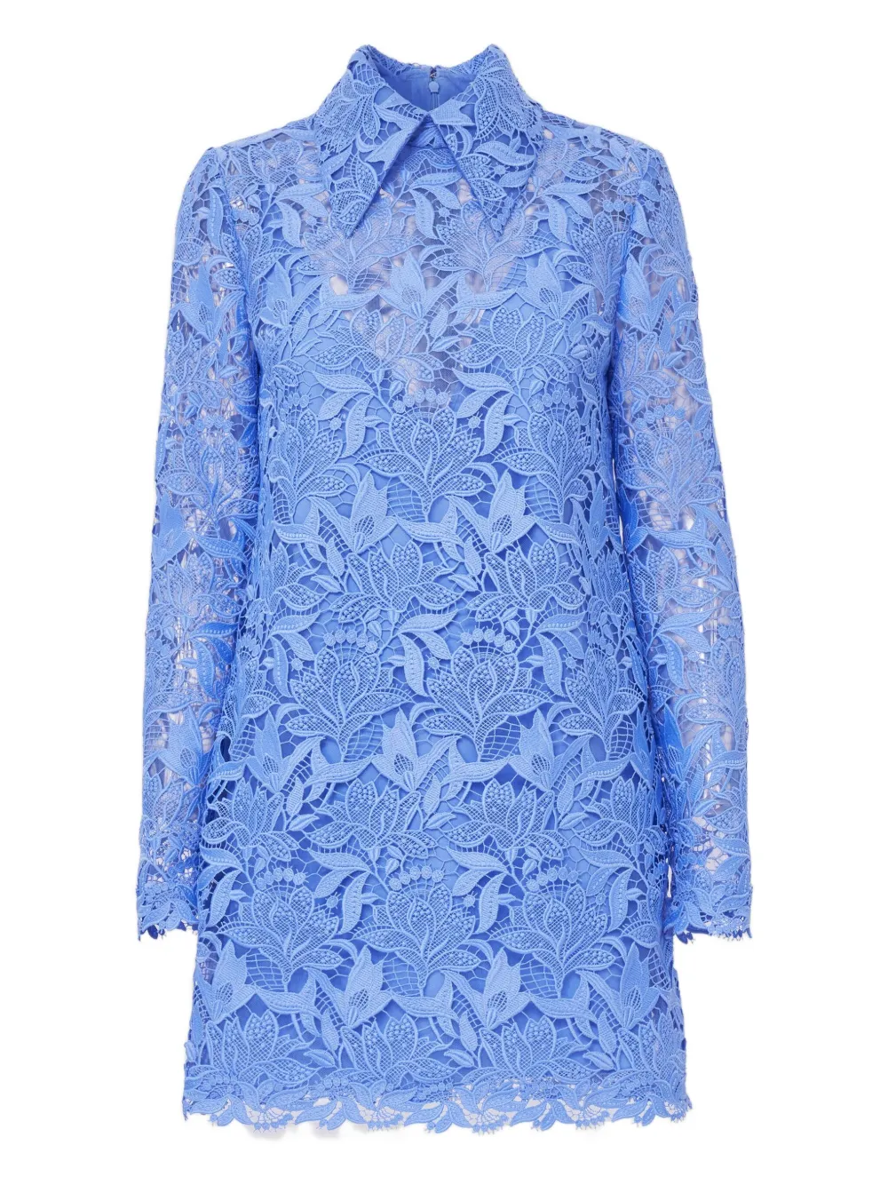 Carolina Herrera Mini-jurk met bloemenkant Blauw