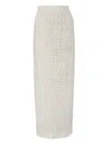 Carolina Herrera tweed embellished skirt - Neutrals