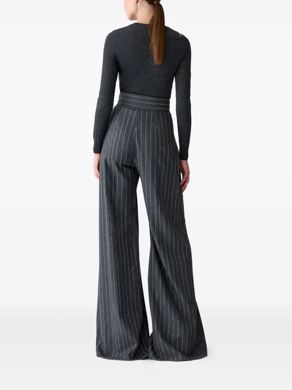 Carolina Herrera Embellished Wool-silk Sweater In Gray