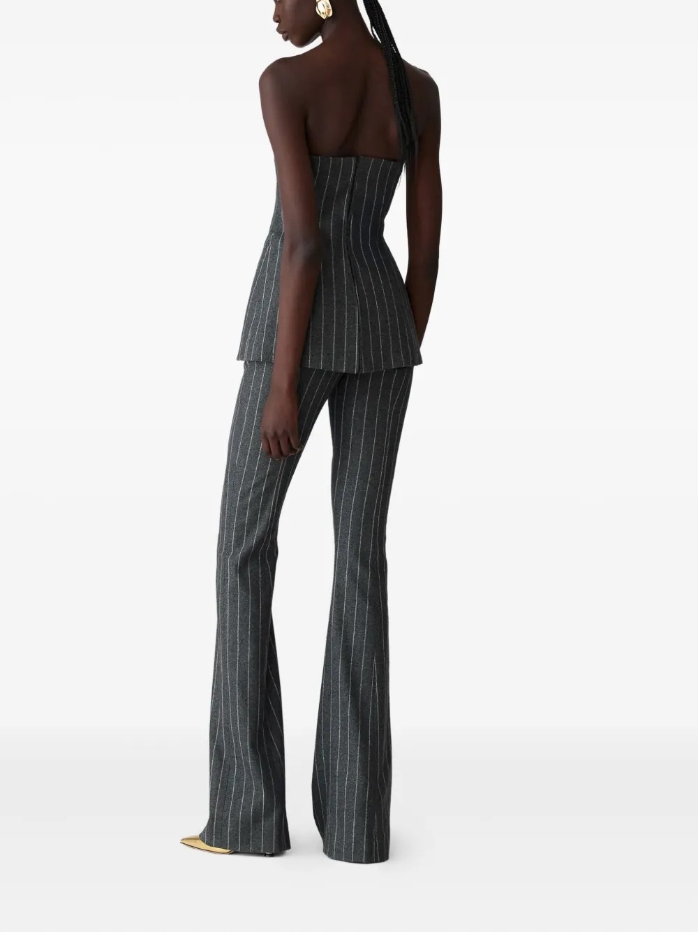 Carolina Herrera Pinstripe-pattern Double-breasted Top In Black