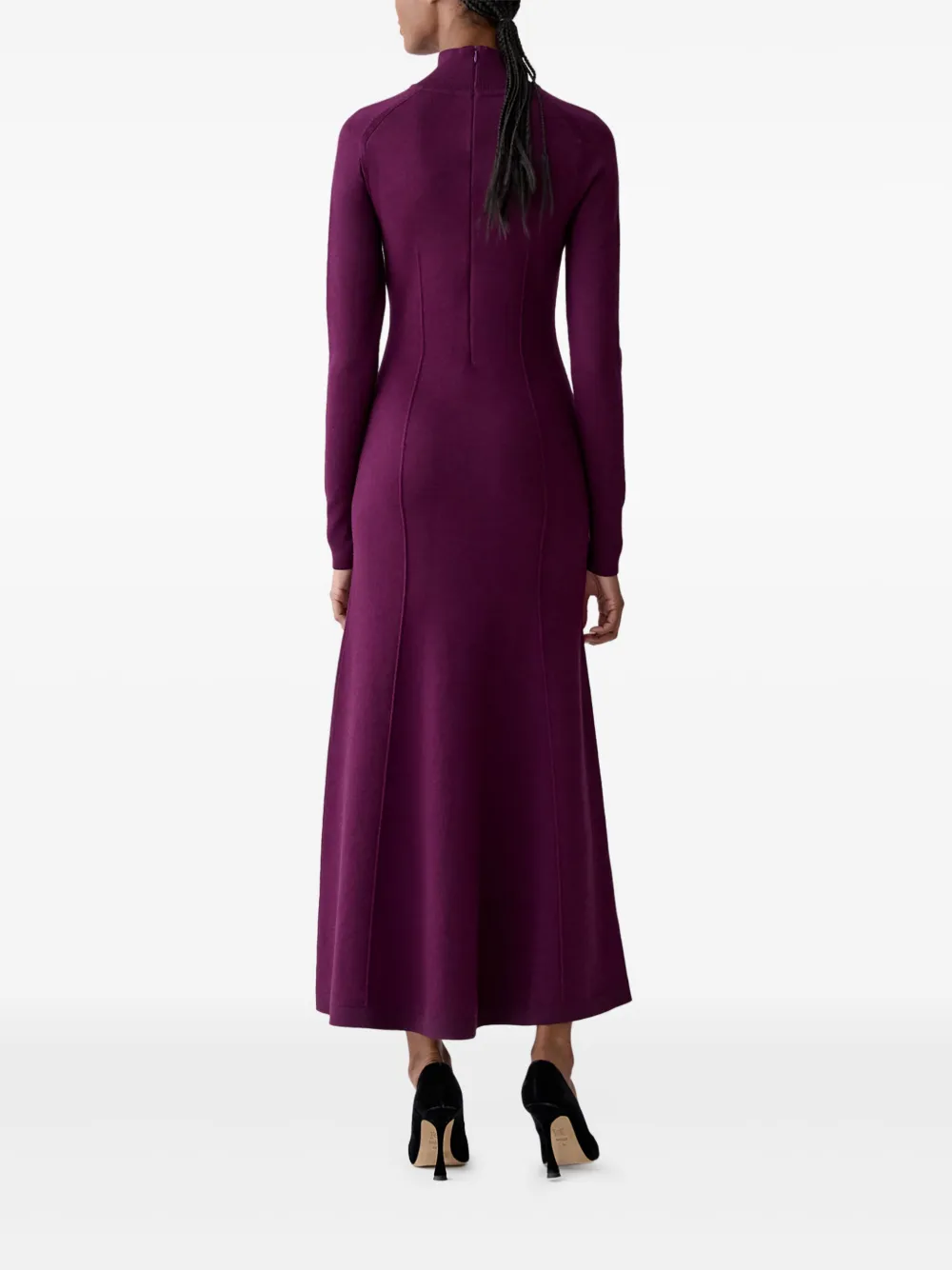 Carolina Herrera Long Sleeve Mock Neck Sweater Dress In Red