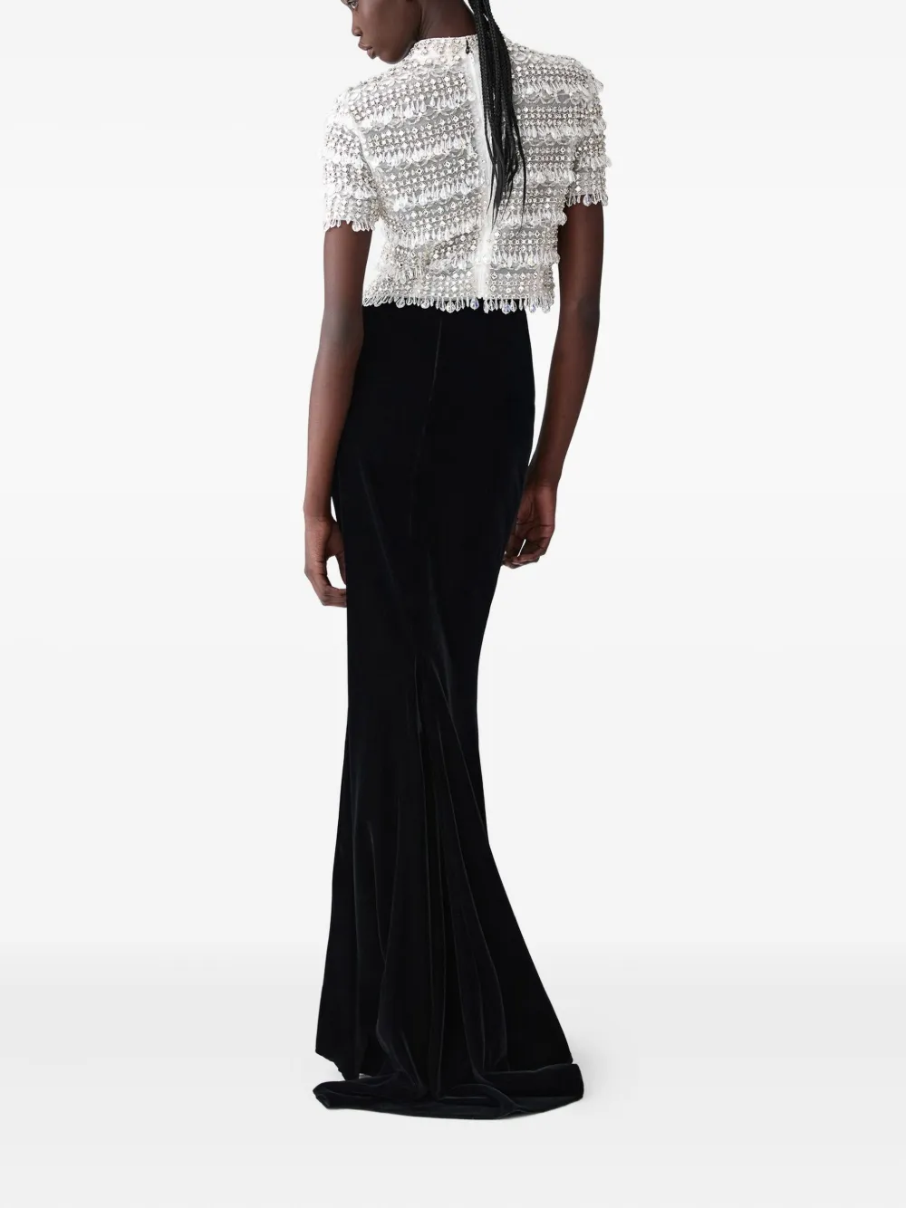 Carolina Herrera Top verfraaid met kristallen en korte mouwen Beige