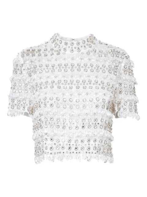 Carolina Herrera crystal-embellished short-sleeve top