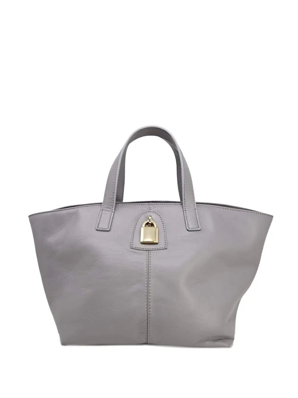 Madison.maison X Joan Hornig Lock-detail Leather Tote Bag In Gray