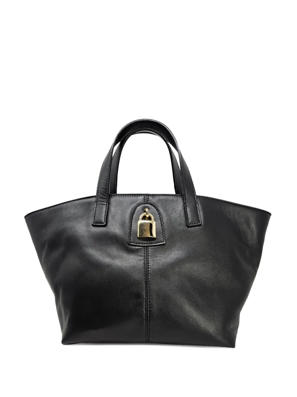 Madison.maison X Joan Hornig Lock-detail Leather Tote Bag In Black