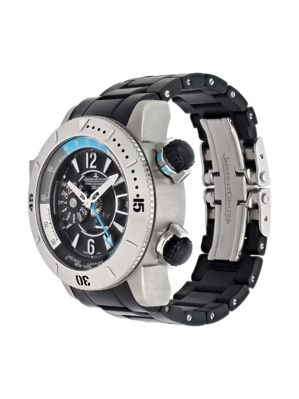 Pre-owned Jaeger-lecoultre Master Compressor Diving Pro Geographic 46mm In Black