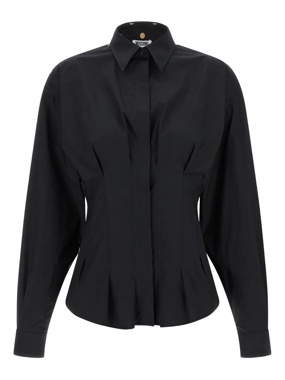 Moschino polka-dot pleated shirt Zwart
