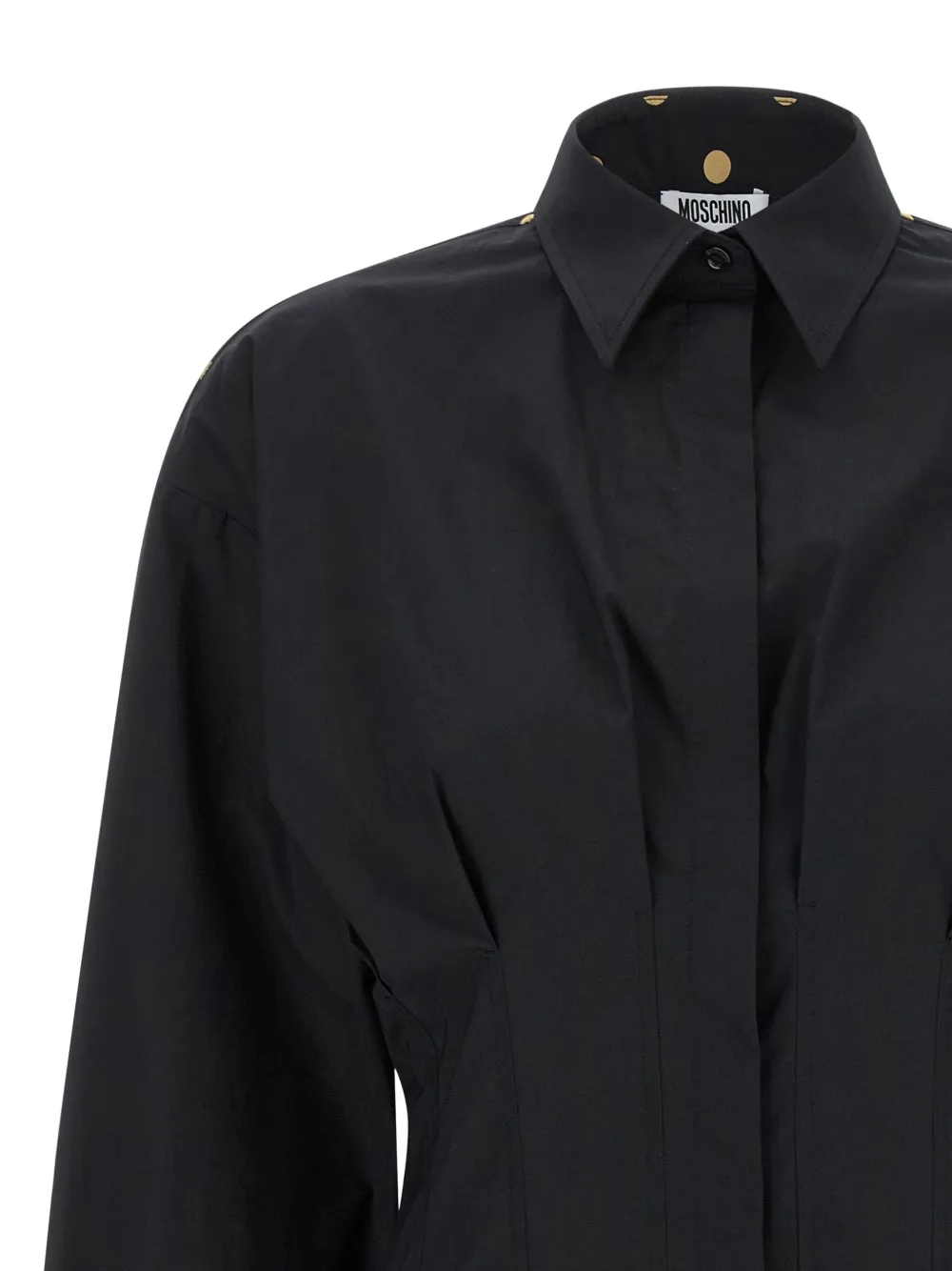 Moschino polka-dot pleated shirt Zwart