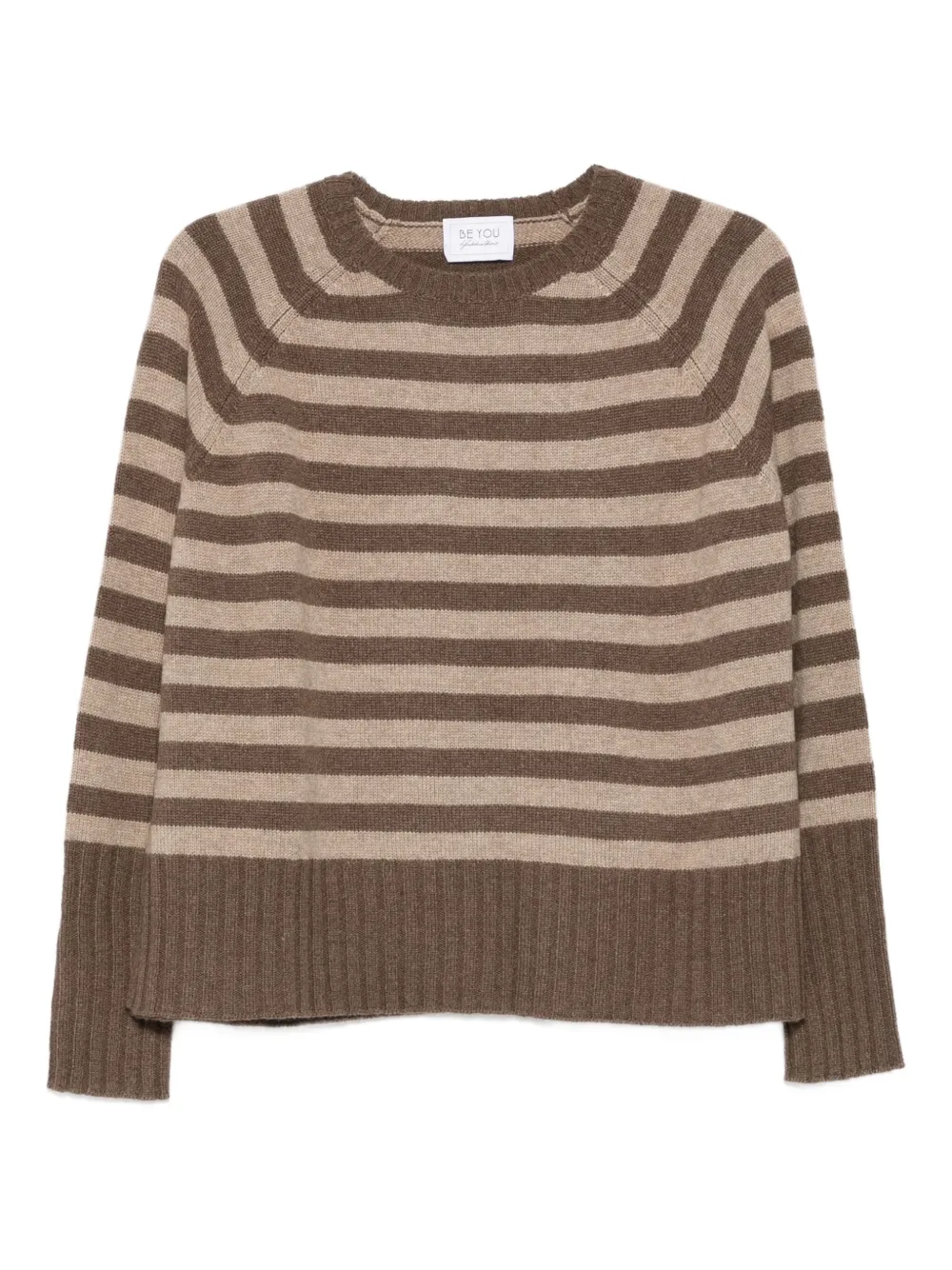 BeYou striped round-neck sweater | Brown | Image 1