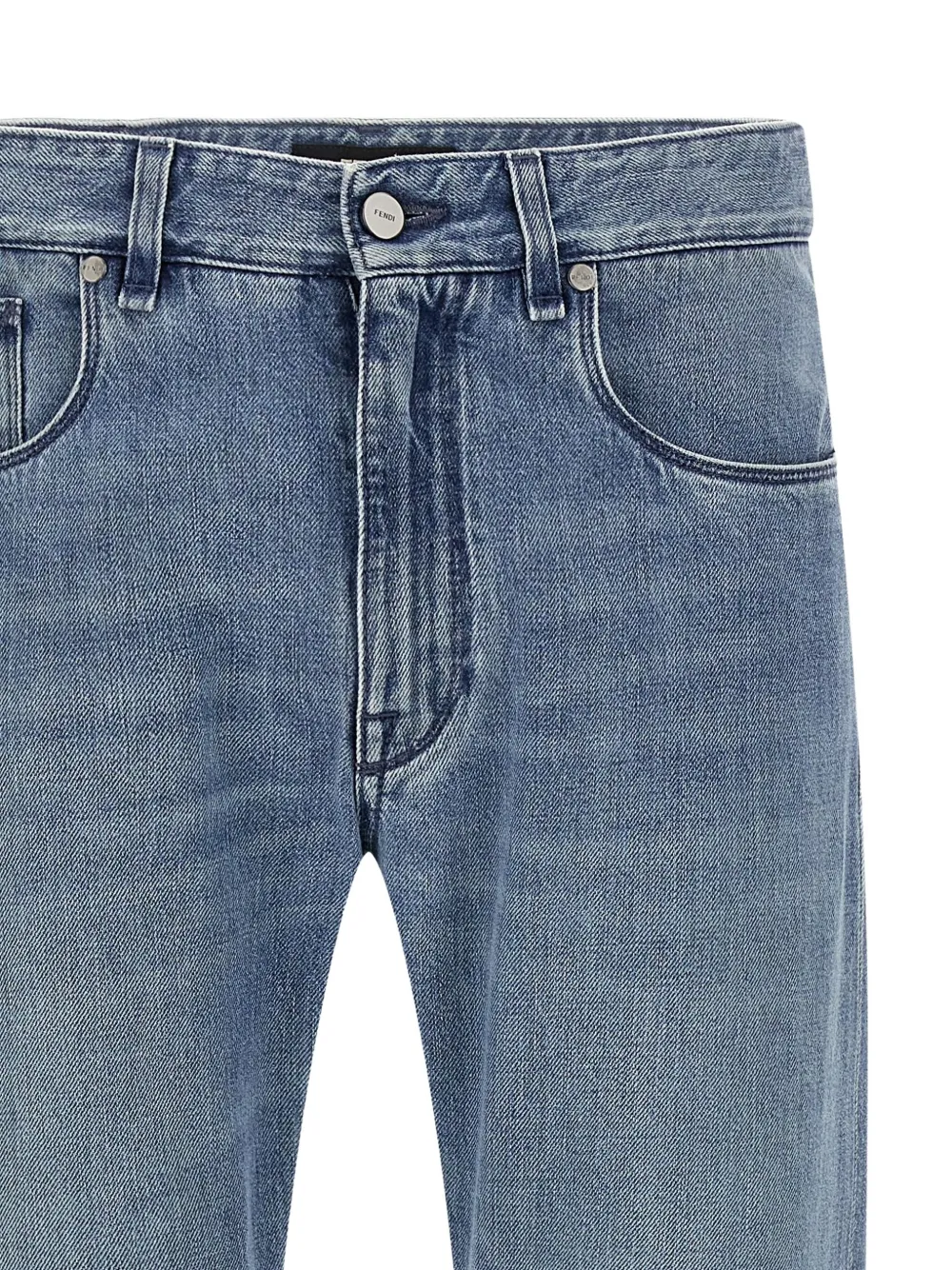 FENDI Jeans met vervaagd effect en vijf zakken Blauw