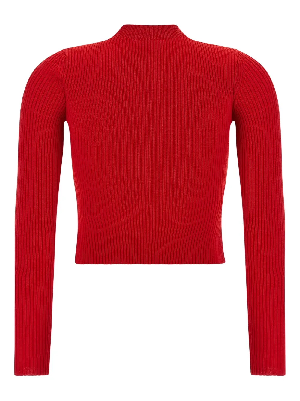 Diesel M-Olina ribbed cut-out wool top Rood