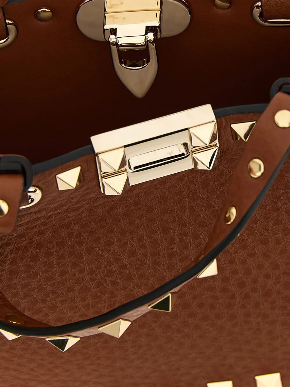 Valentino Garavani Rockstud mini tote bag Bruin