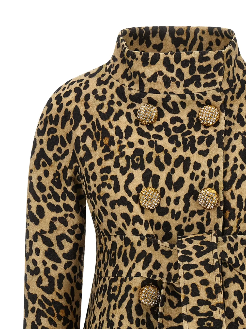 Valentino Garavani Jas met dierenprint en juwelen knopen Bruin