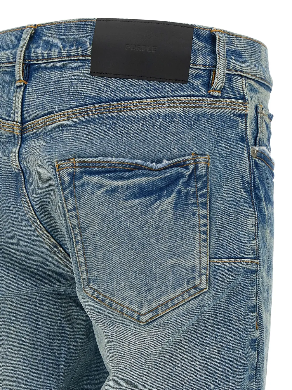 Purple Brand Jeans met logopatch Blauw