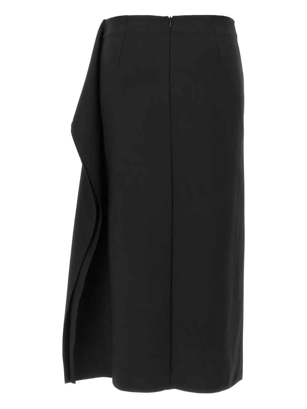 Sportmax Giambo midi-rok met ruches en zijsplit Zwart