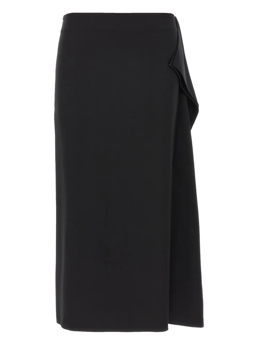Sportmax Giambo midi-rok met ruches en zijsplit Zwart