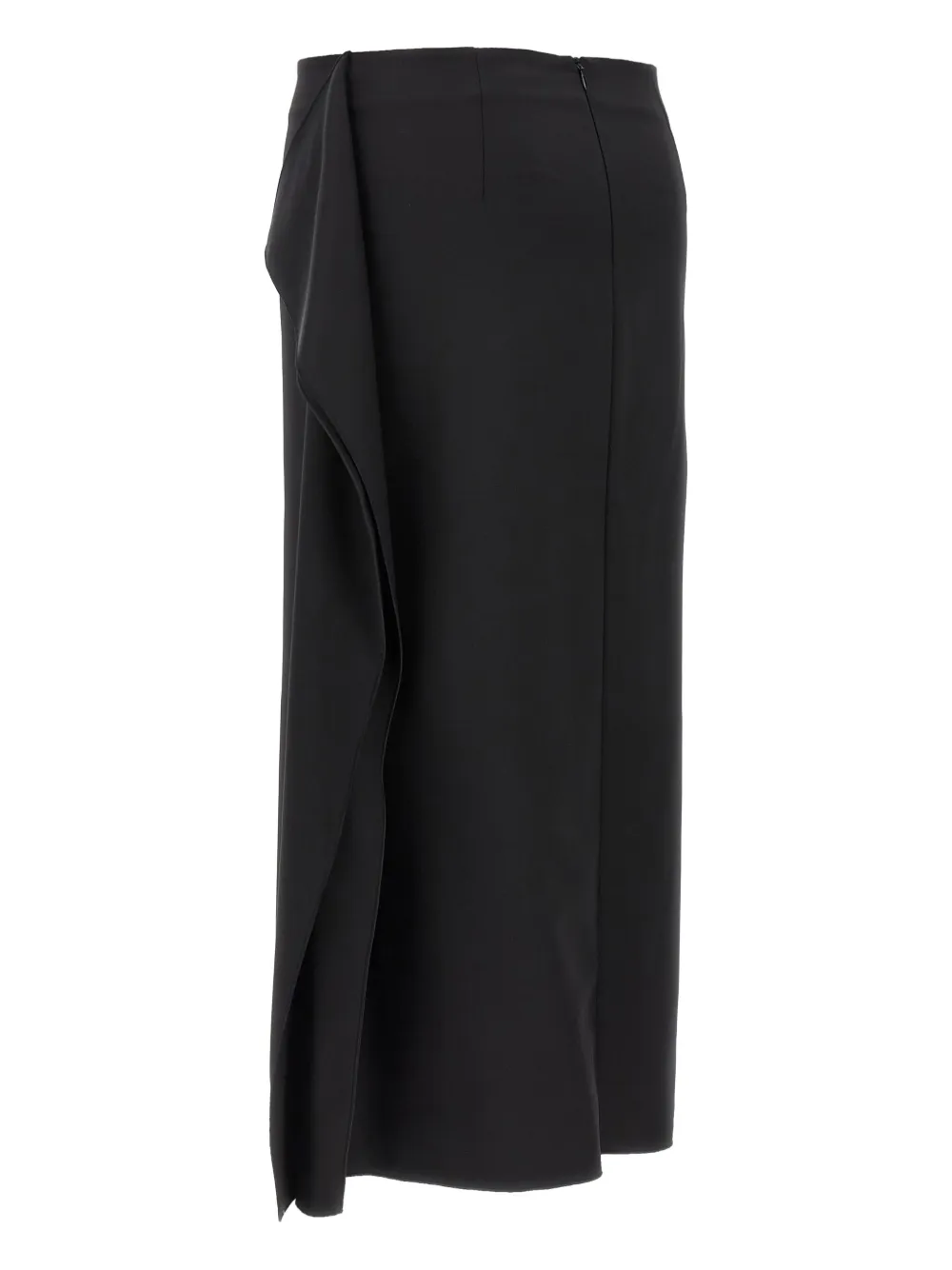 Sportmax Giambo ruffle side-slit midi skirt - Zwart