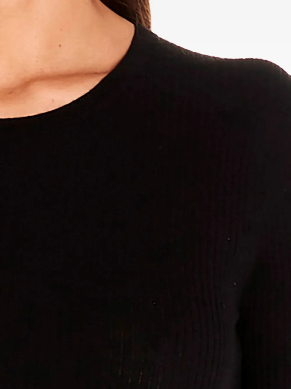 Theory ribbed merino long-sleeve T-shirt 001 BLACK