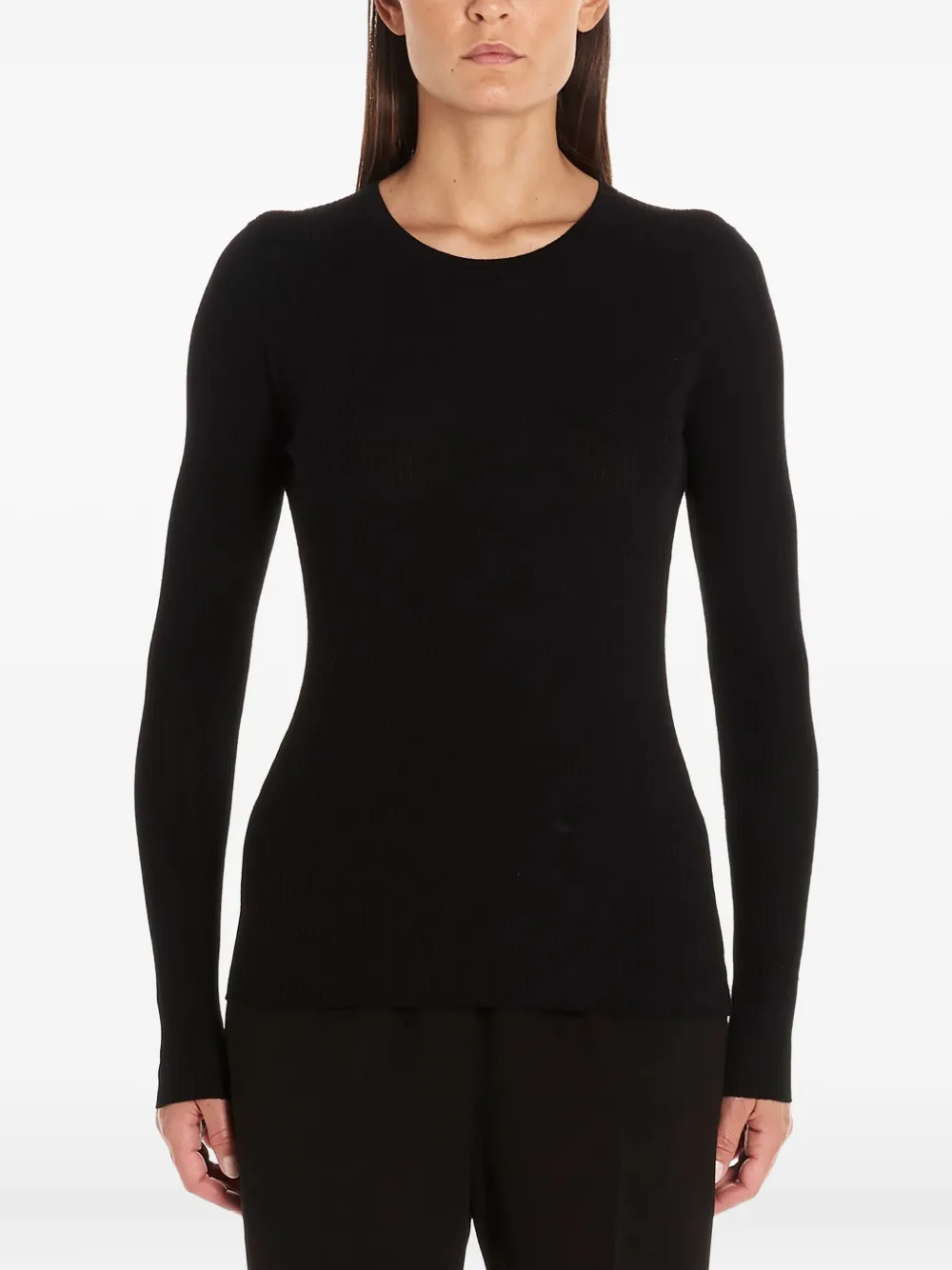 Theory ribbed merino long-sleeve T-shirt - 001 BLACK Theory ribbed merino long-sleeve T-shirt - 001 BLACK