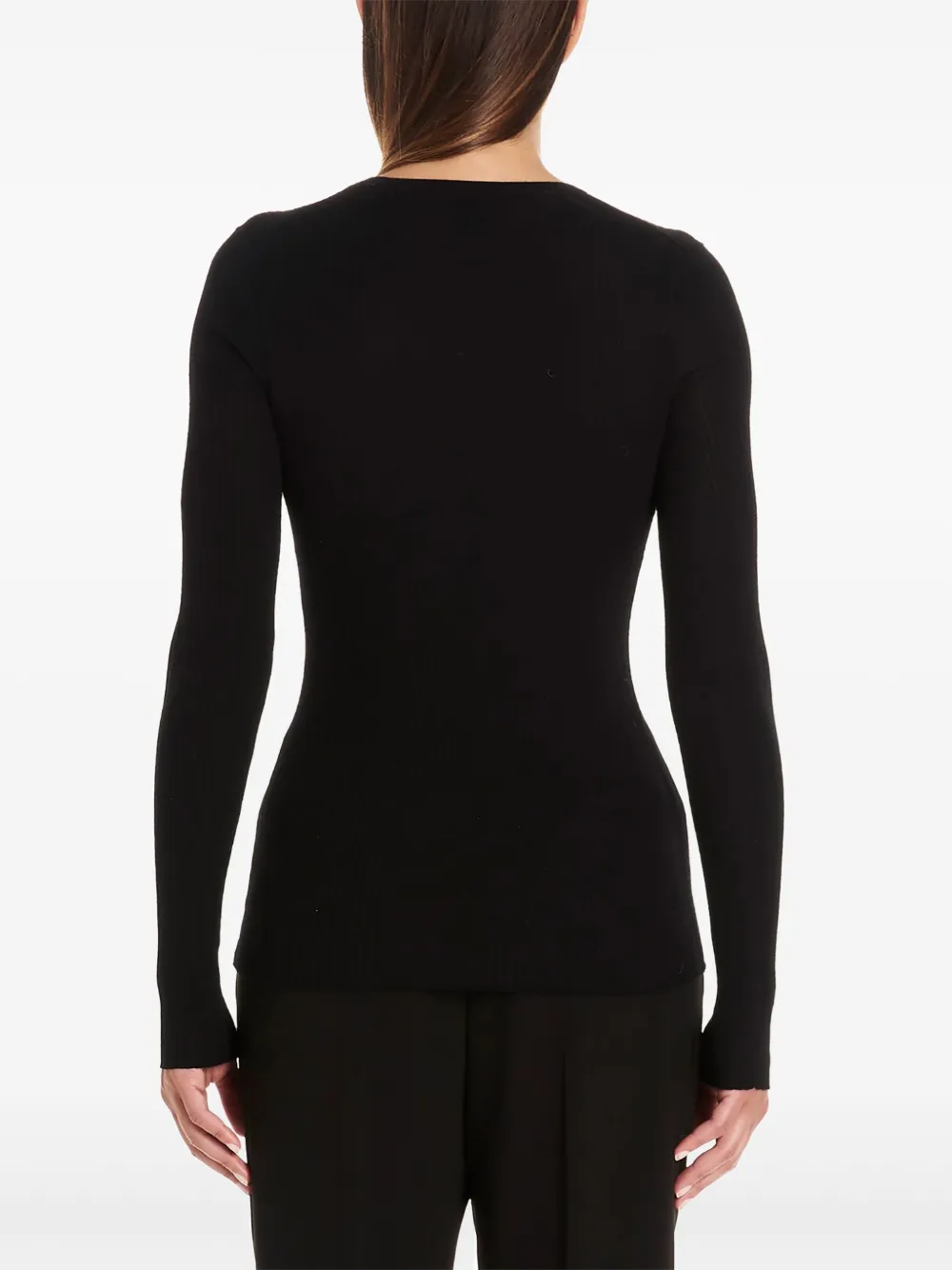 Theory ribbed merino long-sleeve T-shirt 001 BLACK
