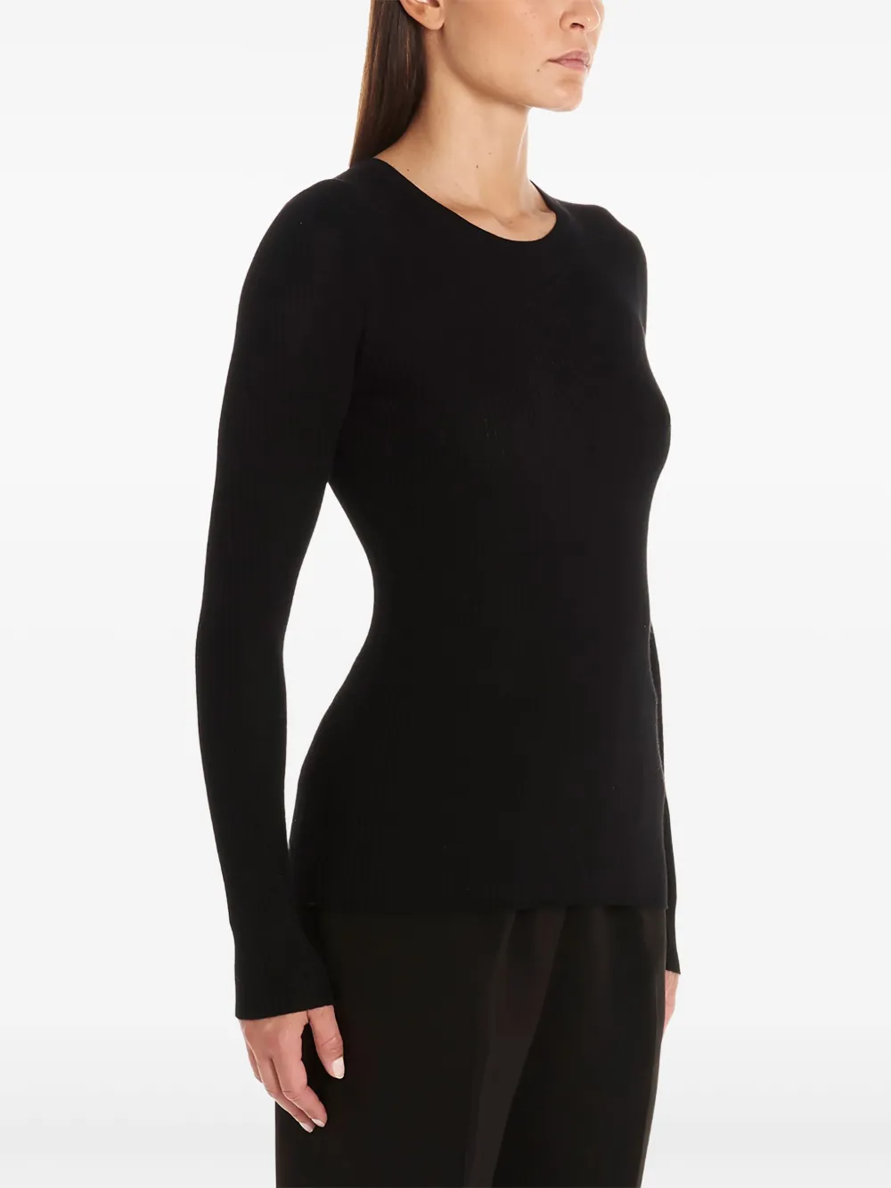Theory ribbed merino long-sleeve T-shirt 001 BLACK