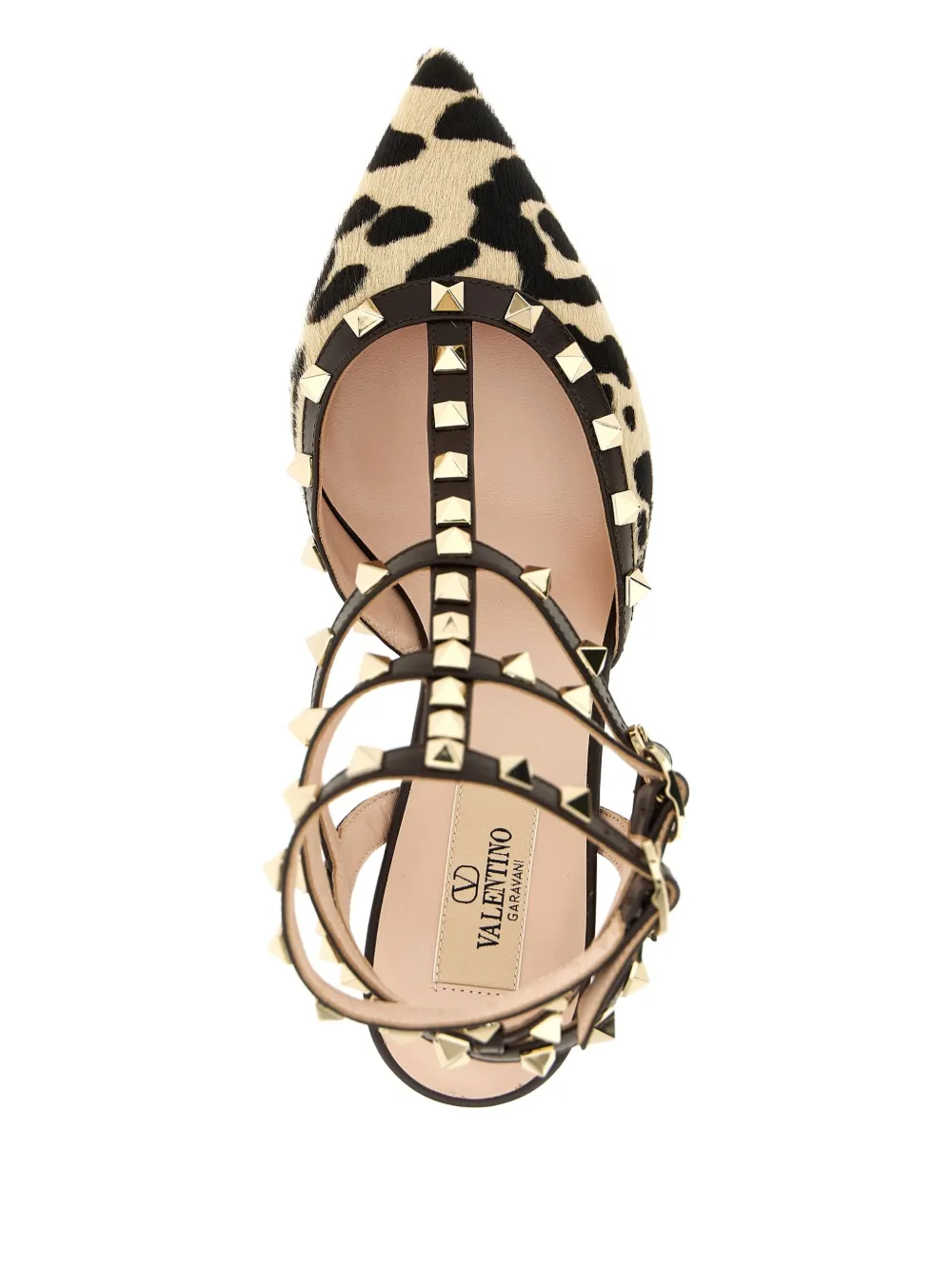 Valentino Garavani 65mm rockstud calf hair pumps Neutrals