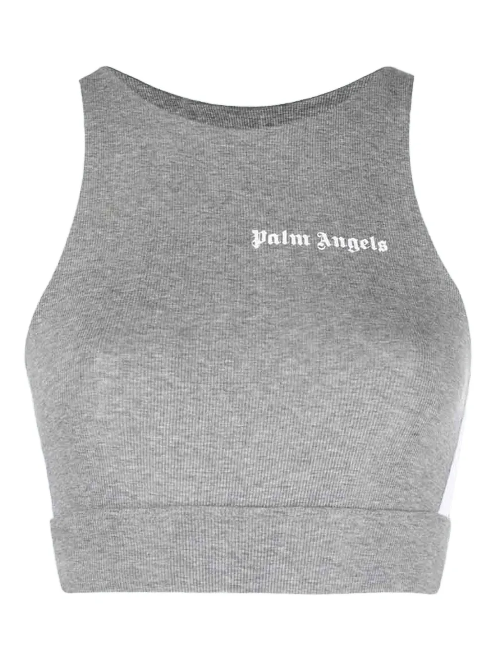 Palm Angels logo-detail ribbed top | Grey | Image 1