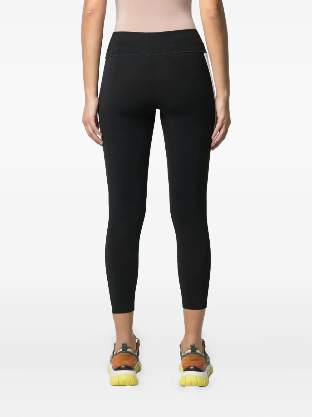 Palm Angels Side-stripe Leggings In Black