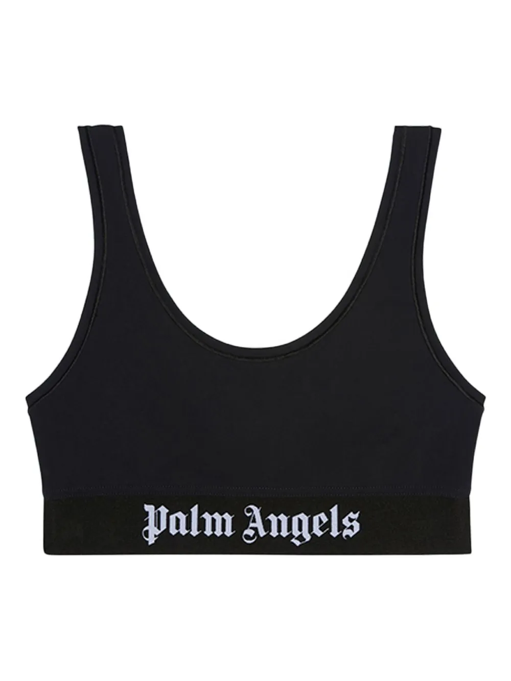 Palm Angels Black Classic Logo Sport Bra In Black White